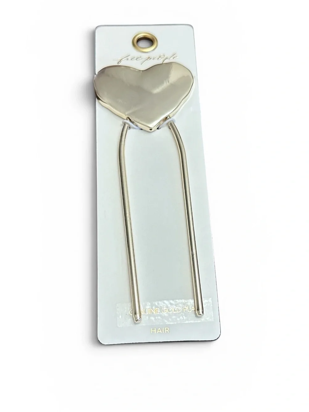 NWT Free People Heart Gold Plate Hair Pin